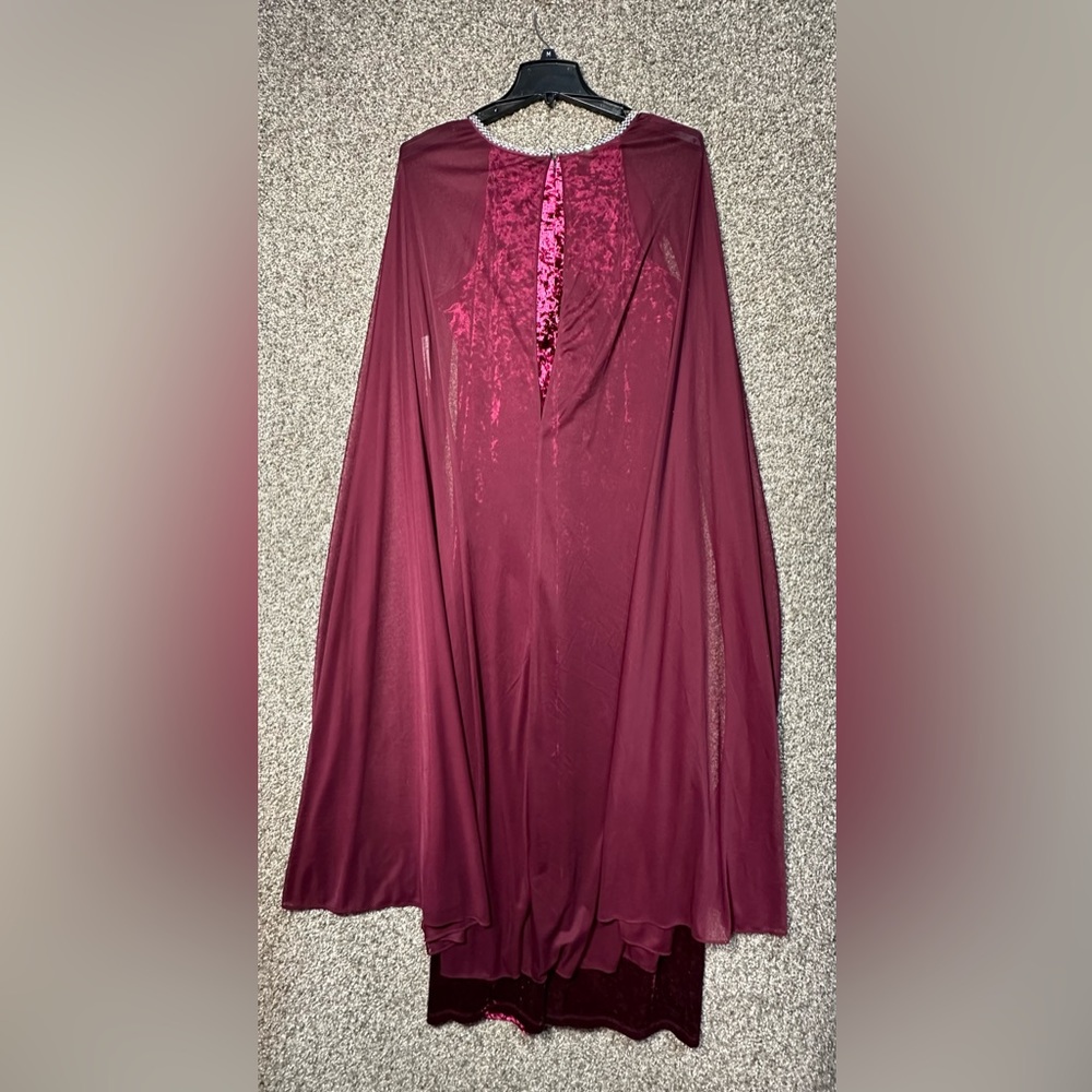 NWT R&M Richards Velvet Evening Capelet Gown Size 14 - Picture 5 of 6